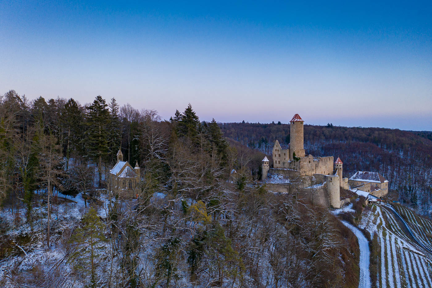 Burg Hornberg im Winter