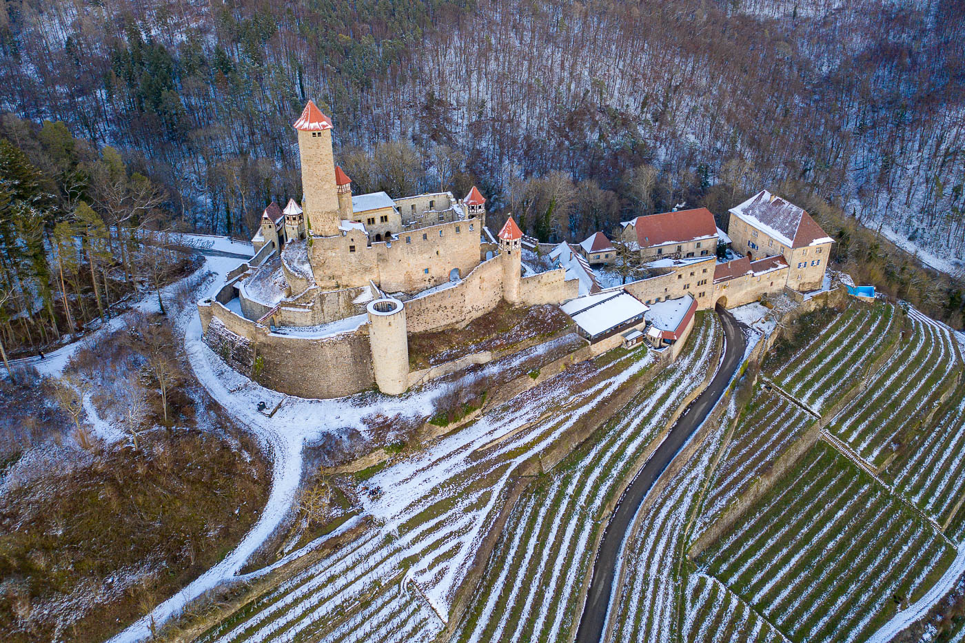 Burg Hornberg im Winter